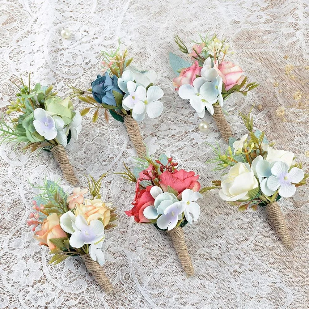 corsage & wands available for bride bridesmaid posy reception & prom. party Bouquets Single rose with pearl loop artificial colourfast foam wedding buttonholes pageboys groom