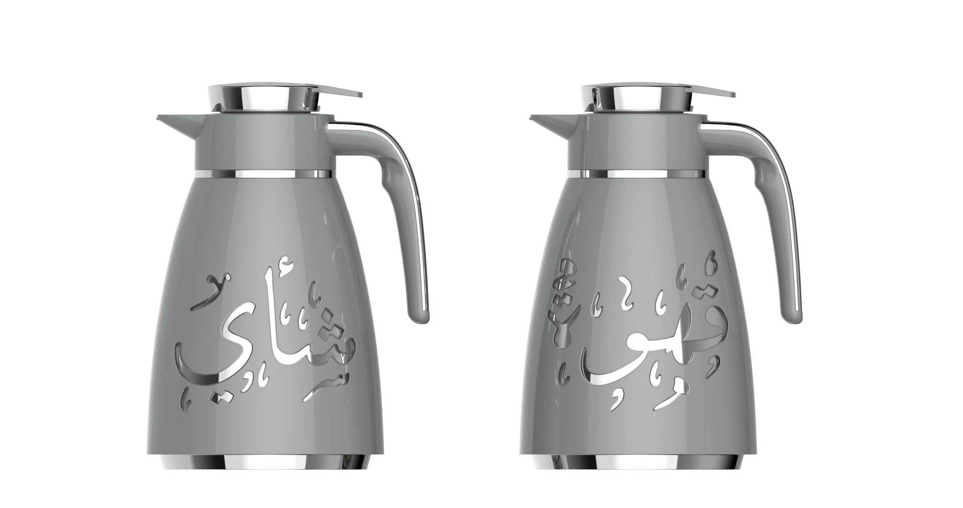 Turkish Vacuum Flask Metal Body Arabic Glass Liner Coffee Thermos Two Carafe Piece 1l Tea Pot