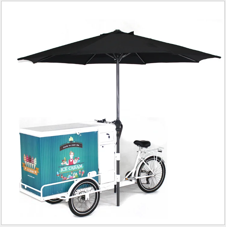 bagged mobile Ice Cream Snack hand push vending cart tricycle bike bicycle for sale