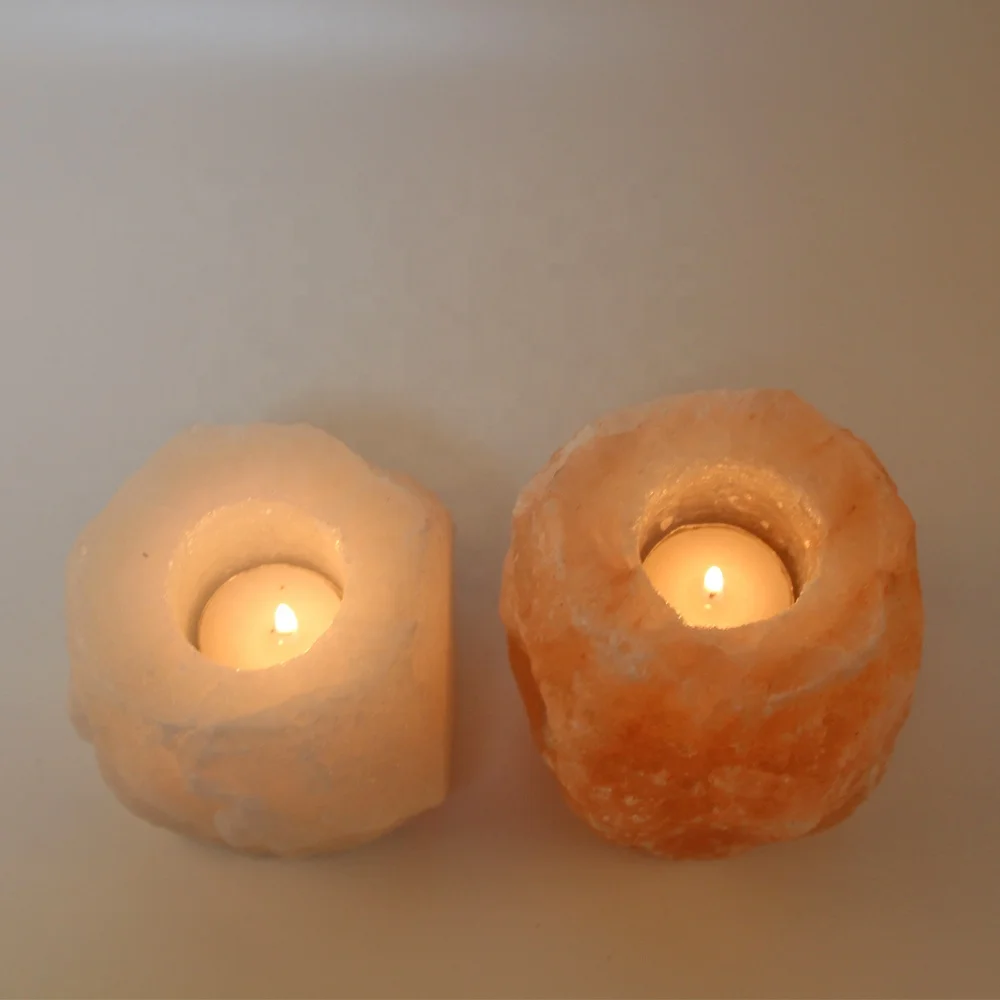 Himalayan Salt Candle Holder Festival Gift Home Decoration Crystal Salt Tealight Candle Holder