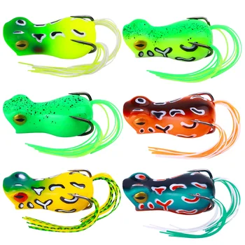 For FO022 5cm 11.4g Artificial Soft ABS Top Water Frog Lure with Long Skirt Tail for Saltwater Fishing – Soft Lure – view 3