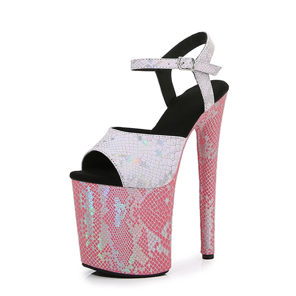 20cm Ultra High Heels Ladies Pole Dance Catwalk Shows Party Shoes Laser  Snake Print Stripper Platform Buckle Strap Sandals - Buy Stripper Platform  Buckle Strap Sandals, laser Snake Exotic Pole Dance ...