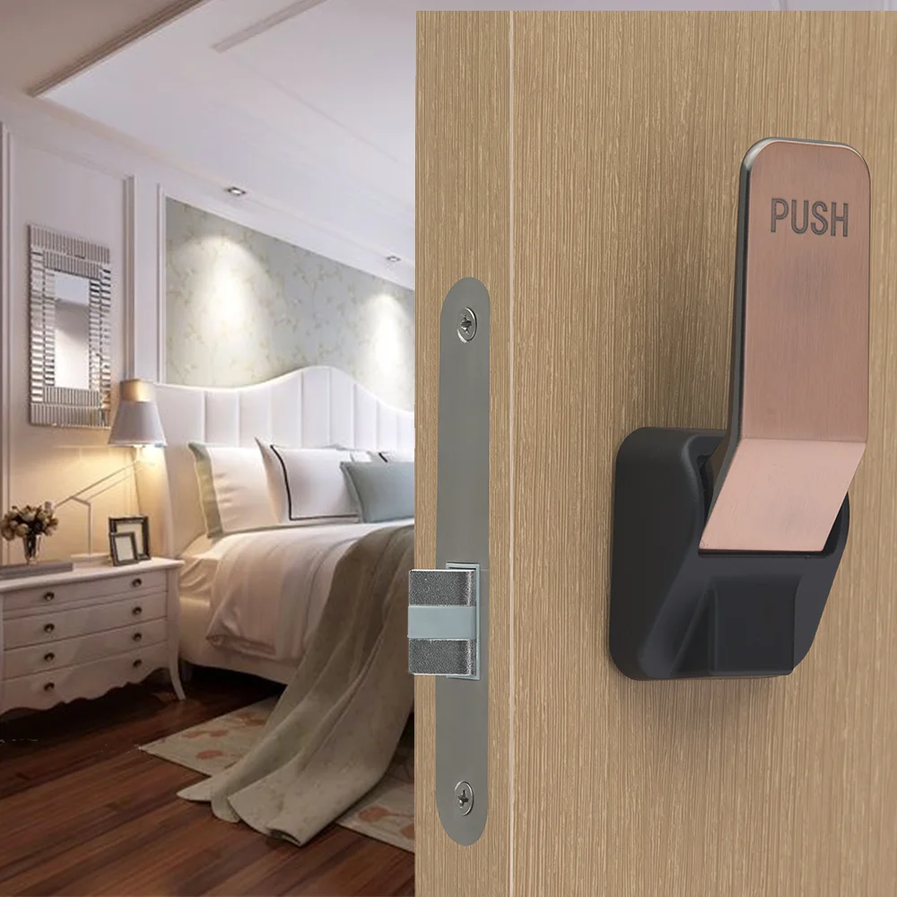 Combination of Silent and Durable Two Way Mortise Gold Push Pull Handle Indoor Room Door Lock