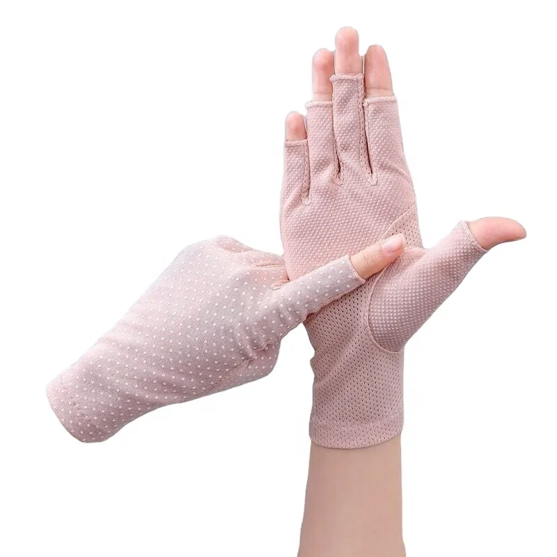 new dots sunblock fingerless gloves non-slip