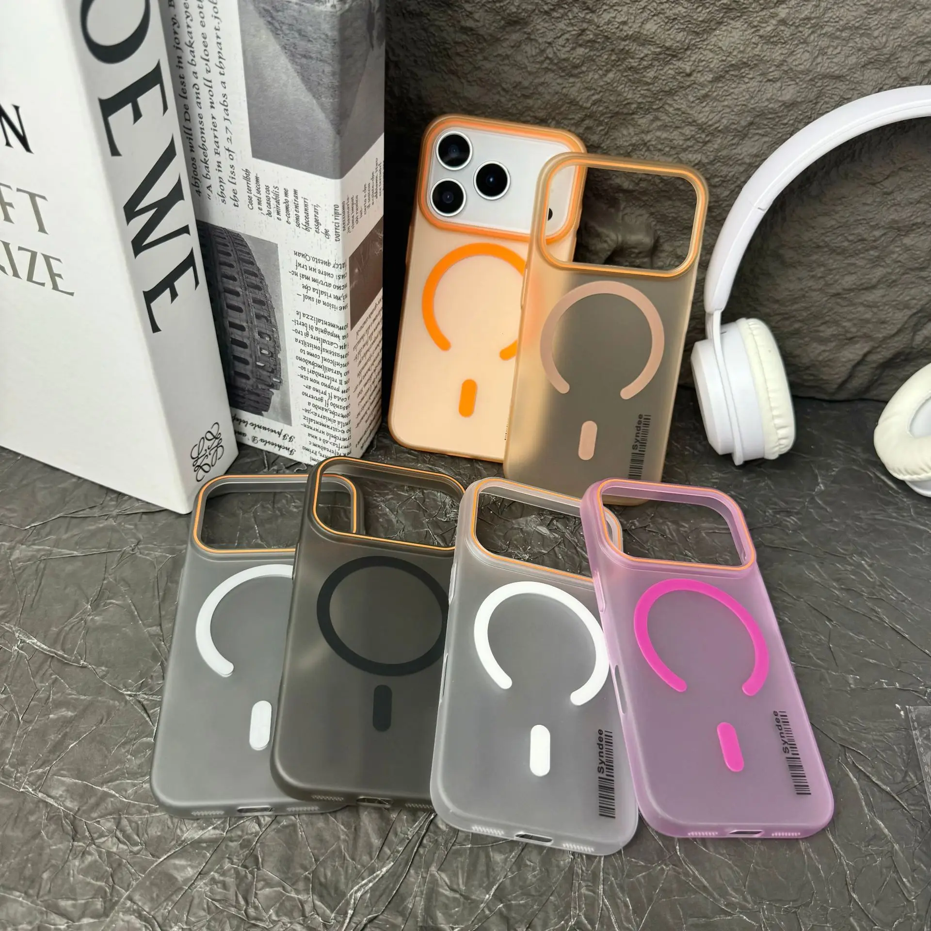 Ins Style Matte Skin Feeling Hard PC Ultra-Thin Magnetic Embossed Anti-Fall Shockproof Mobile Phone Case for for for 17 Air