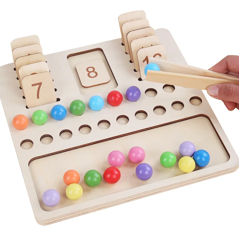 Chithor Montessori Lernspiel Holz - 2in1 Mathe & Schreiben Lernen Ab 3-6 Jahre