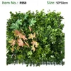 Mixed Green Maple & Orange Autumn Leaf Grass Wall Panel
