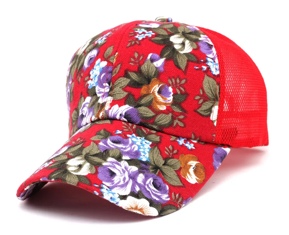 Q1398 Floral Flower Print Dad Strap Hat Sun Hat Snap Back