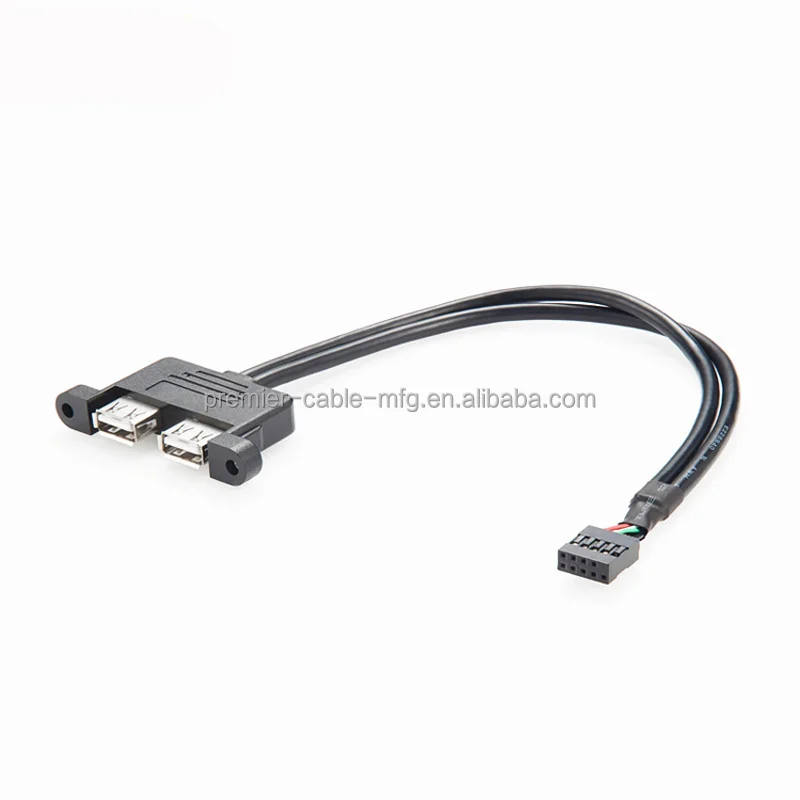 Stackable USB 3.0 Panel Type to Motherboard 20Pin Header Cable Dual Ports supplier