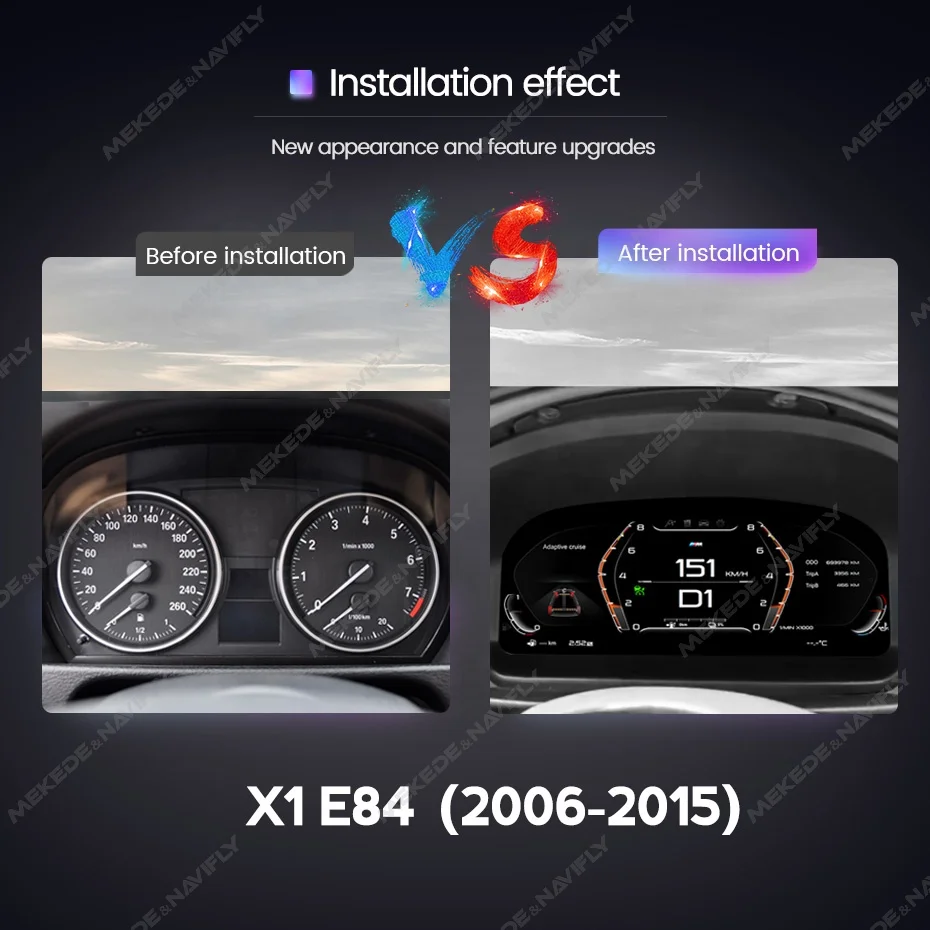MEKEDE LCD Digital Dashboard Cluster Virtual Screen Automotive Accessories for BMW X1 E84 2006 2007 2008 200