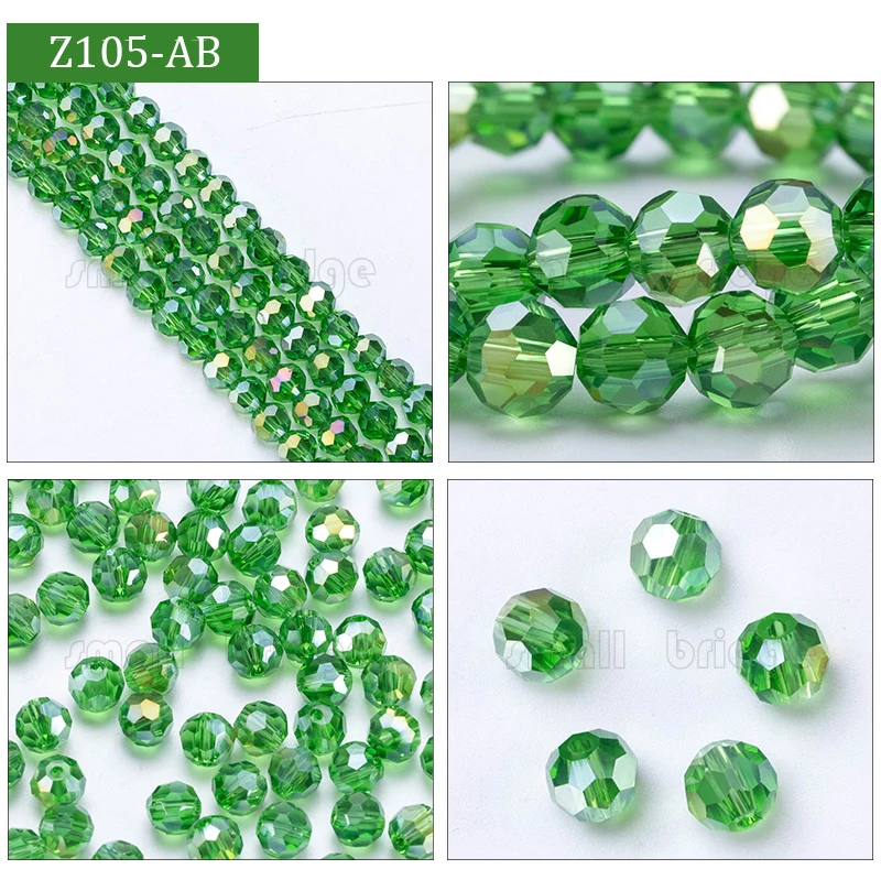 Factory direct 3 4 6 8mm Round Spacer Glass Beads With Holes Jewelry Accessories For Necklace Earring factory