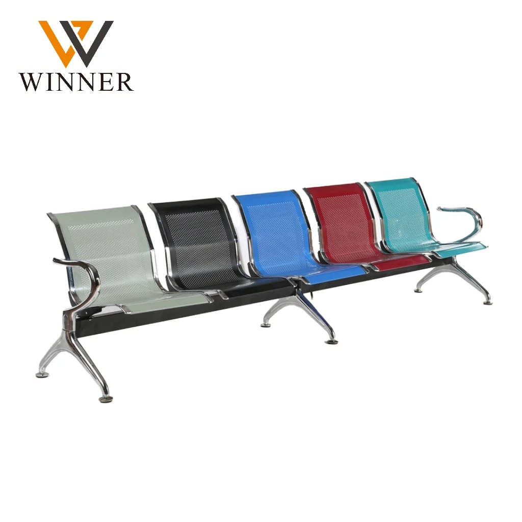 Airport Chair Waiting Metal Waiting Chair Used Hospital Waiting Room Public 3 Seasts Gang Bench with Armrest