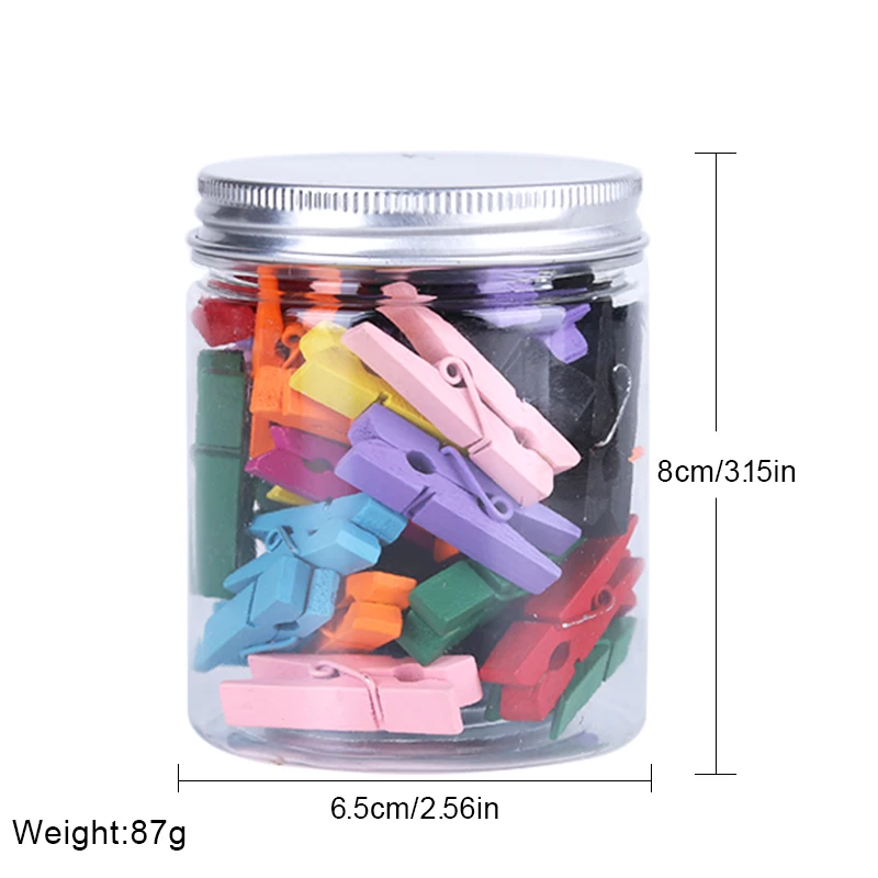 
HOT 40pcs/Bottle Solid Colors WoodenNotes Paper Clips Wonder Clips Sewing Wooden Clips 