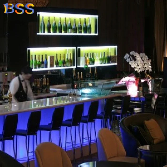 Led Home Bar Counter Design Green Light Fancy Bar Counter for Nightclub