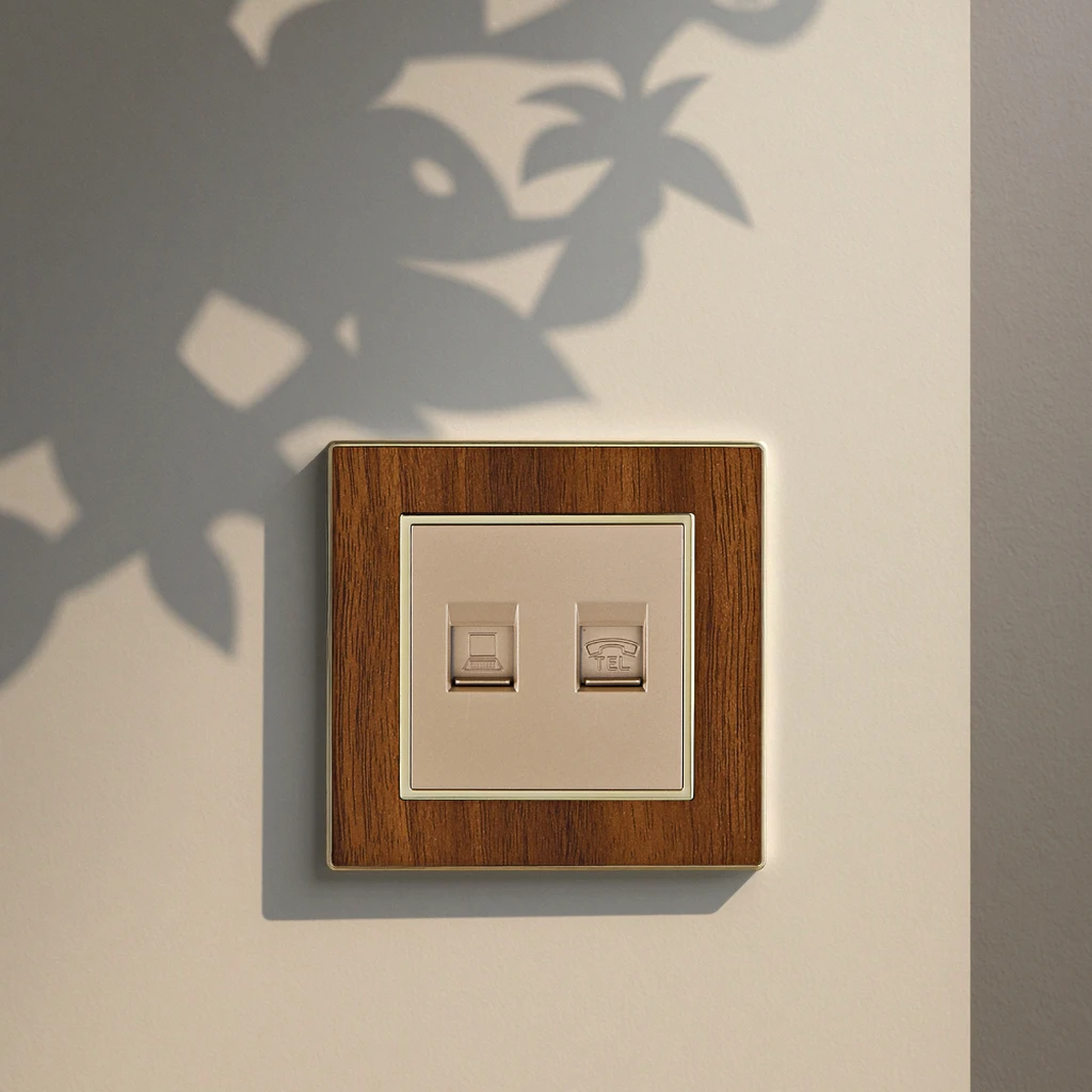VNX Wenzhou Factory 10A 1 Gang Telephone Socket and 1Gang Date Socket for Smart Home