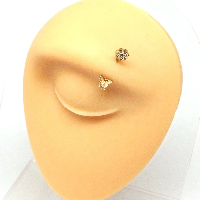 Gaby New 16G Rook Piercing Jewelry Eyebrow Rings SS Bee Shape