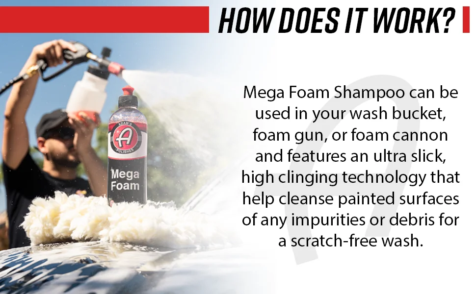 Adam's Polishes Mega Foam 5 Gallon- PH for Foam Cannon, Pressure Washer or Foam Gun, Concentrated Car Detailing & Cleaning Detergent Soap, Won't