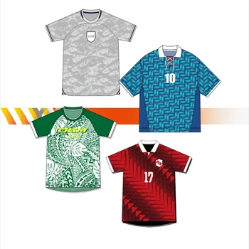 Custom 25/26 Retro Thai Soccer Jersey for Adults & Kids Quick Dry Breathable Top Club Name Team Name OEM Service for Football