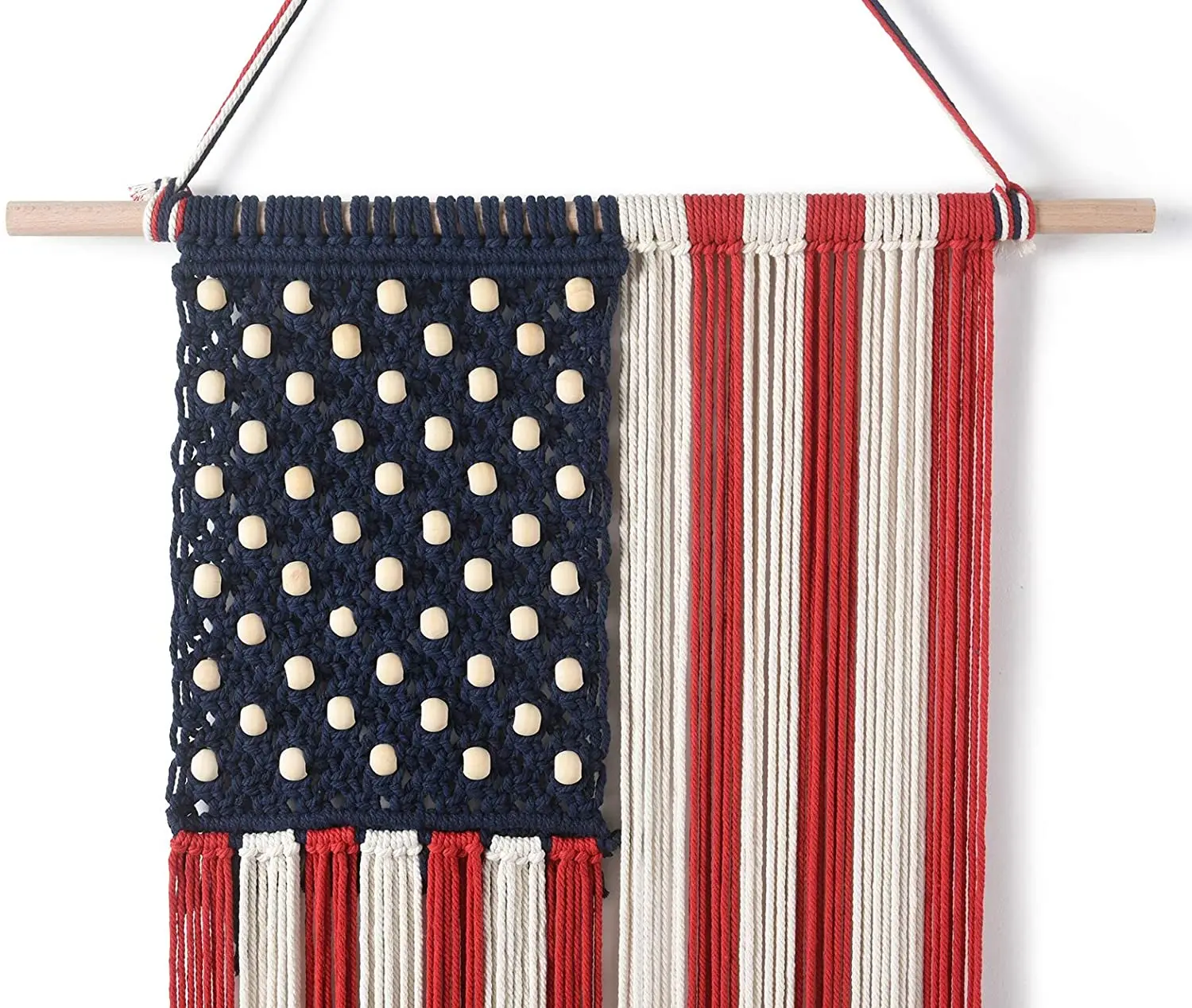 Macrame Wall Hanging Macrame American Flag Boho Patriotic Decor ...