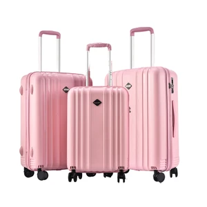 Hot Selling Hard Trolley Luggage Aluminum Pull Rod Spinner Wheels PP Material 3PCS Suitcase Sets Fashion Style 20 24 28 Inch