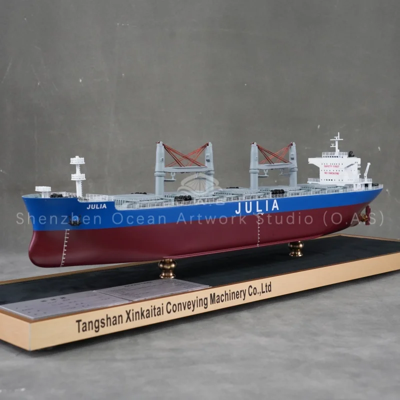 This realistic bulk carrier model showcases ship propeller and vessel structure, IRS classification society style. Exquisite watercraft ornament, custom available, great for exhibition display, teaching demo and maritime business gifts.Amber@vesselmodel.com Tel：+86 18038048785