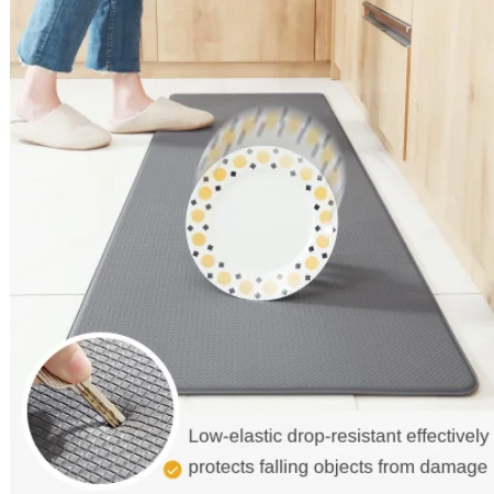 44x150cm Simple Solid Color Oil-proof Kitchen Floor Mat Long Strip