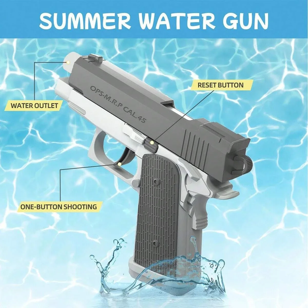 M1911 Outdoor Summer Pool Beach Shooting Games Water Blaster Pistol Toy ...