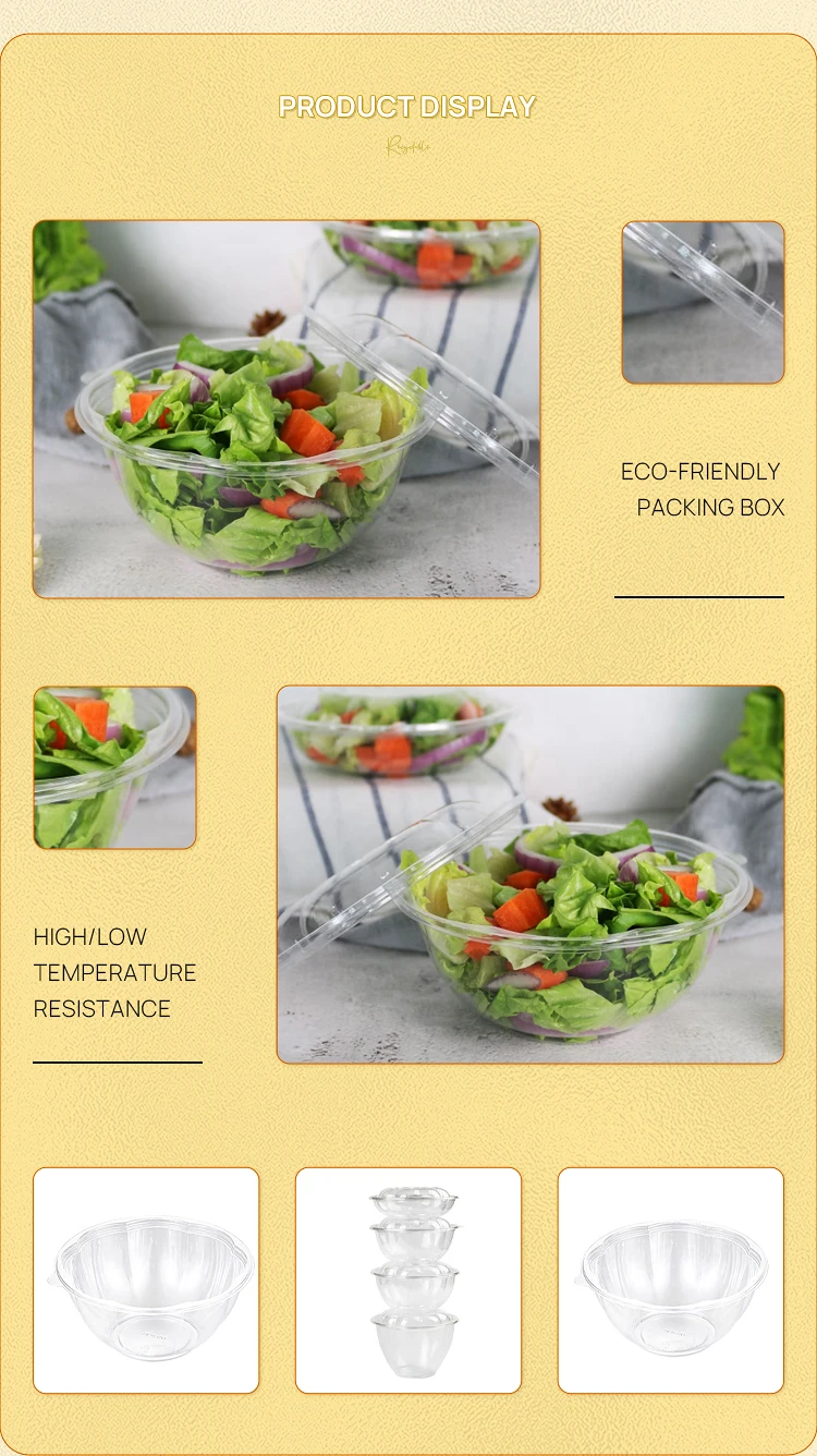 Wholesale 16/24/32/48oz Disposable Clear Food Packaging Plastic Clear