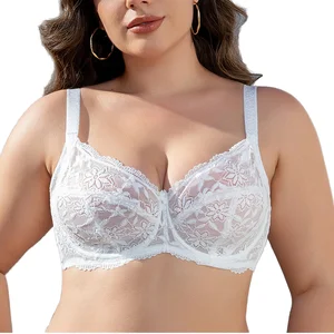 Lace Push-Up Bra with Triangle Cup Thin Design Comfortable and Breathable Adjustable Top Support Wire-Free Sexy Bra for Women