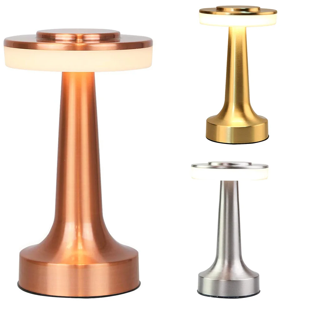 Touch Control Dimmable Bedside Table Lamp USB Port Fabric Shade LED Bulb Simple Design Aluminum Body for Home Office Living Room