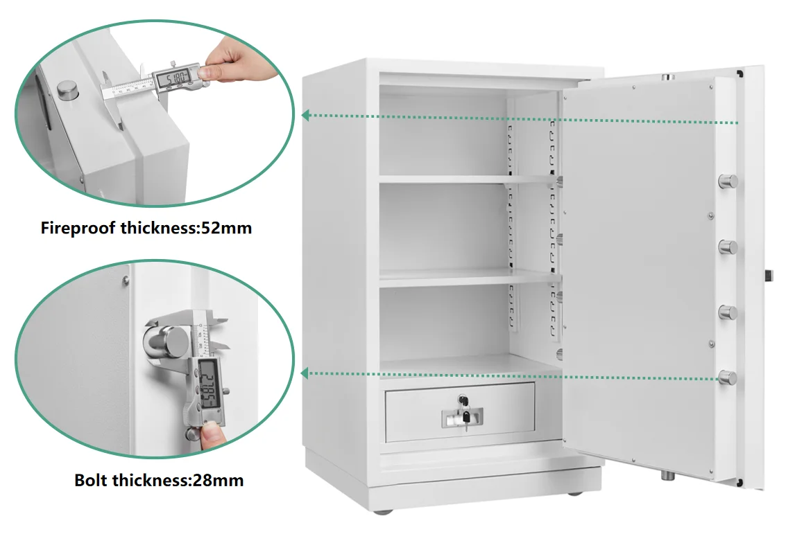 100kg Fireproof Safety Deposit Box Home Office Hotel Alarm System Safe