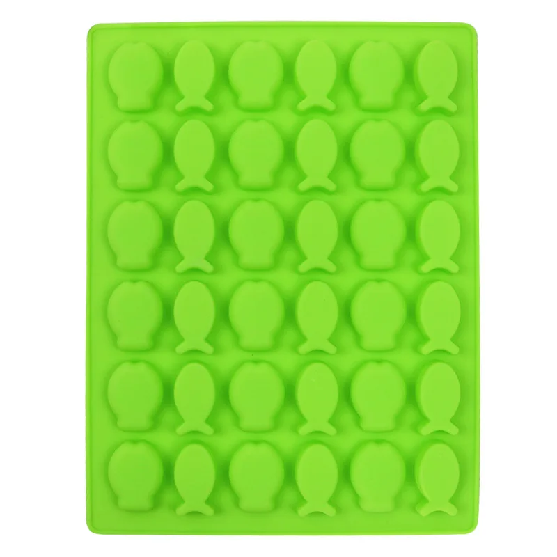 New Arrival  BPA Free Lovely Design  36 Cavities Mini  Fish Shaped  Silicone Gummy Candy Molds