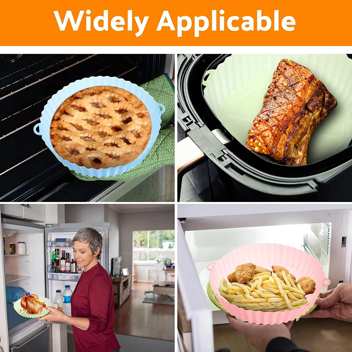 80 Grams 8 Inch Reusable Air Fryer Silicone Liners,Kitchen Gadgets