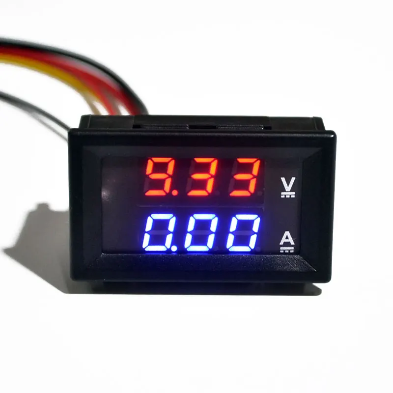 Мини цифровой вольтметр Амперметр постоянного тока 100V 10A красные синие светодиодные двойной светодиодный дисплей
