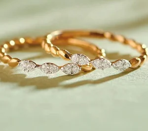 Customizded High Quality Gemstone Shiny 5A CZ Rings Two Tone Gold Plated 925 Sterling Silver Casual Custom Ring for Ladies