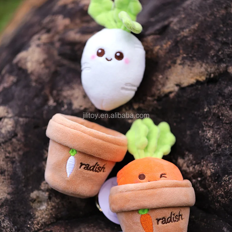 Dropshipping Custom Plush Keychain Carrot Potted Cute Cartoon Soft Stuffed Custom Plush Doll Toys Keychain Pendant Animal Toys