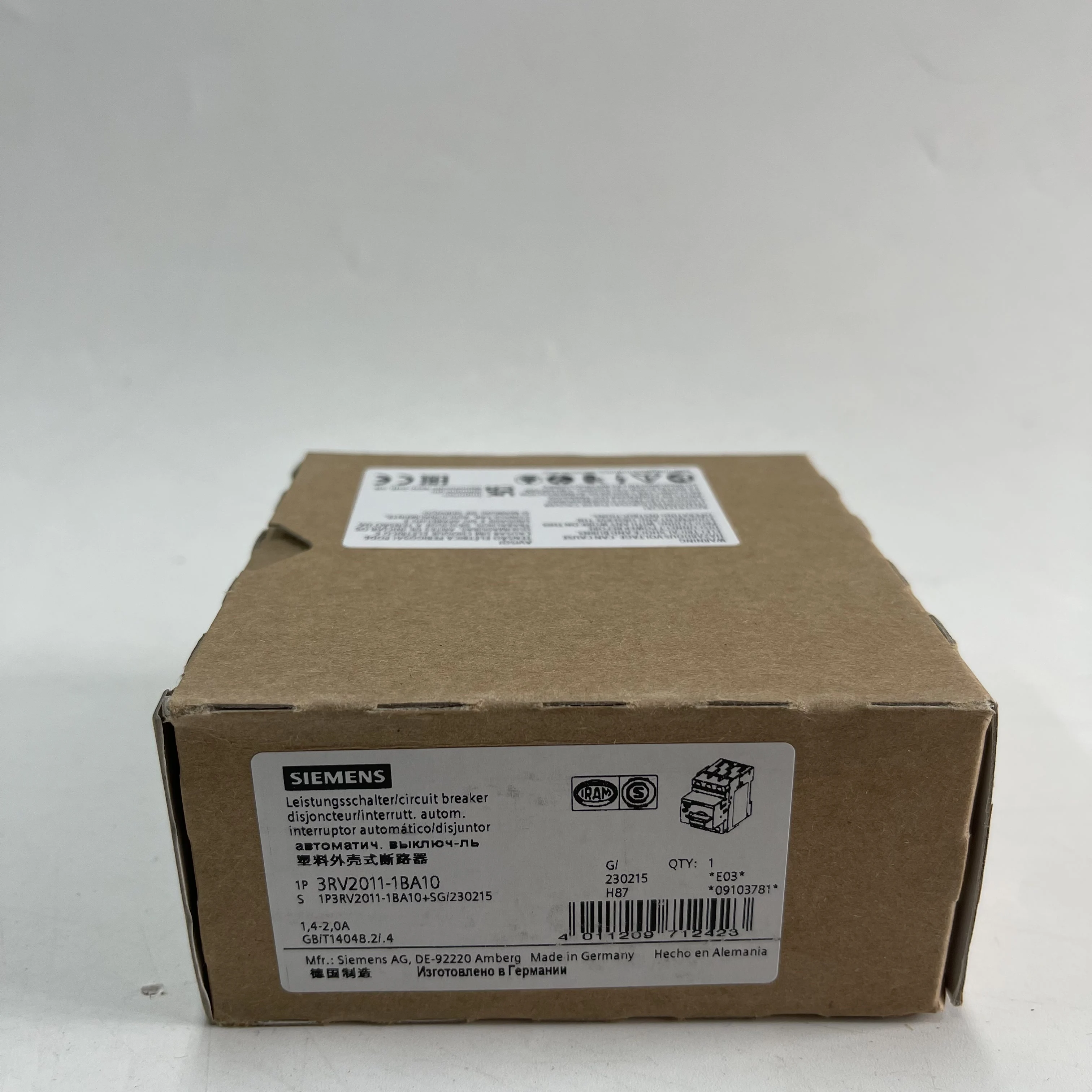 Siemens Circuit Breaker 3RV2011-1BA10 Siemens Circuit Breaker 3RV2011-1BA10