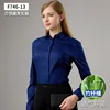 Navy Blue + Placket Long-sleeve Top