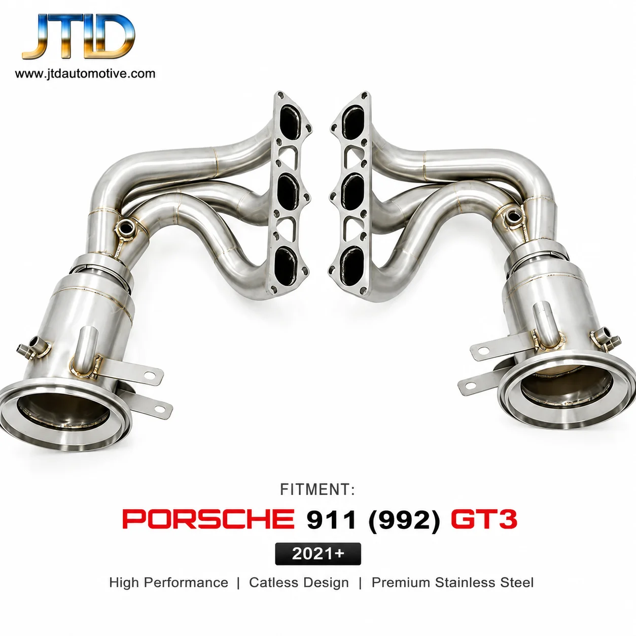 High-Performance Equal Length Exhaust Headers For Porsche 911 992 GT3 GT3RS Stainless Steel Sport