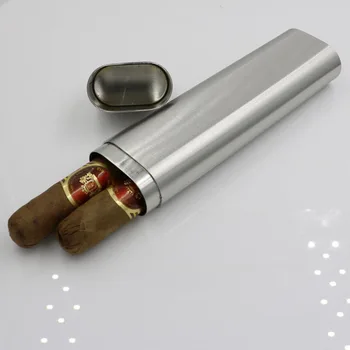 2023 Hot Sale Travel Portable Cigar Tube Package Box Stainless Steel Tube Factory Wholesale Cigar Accessories