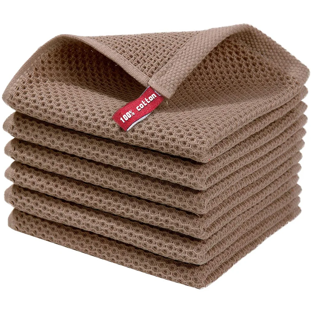 Wholesale Waffle Weave Kitchen Towel Sets 100% Cotton Soft Quick Drying Dish Towels For Kitchen