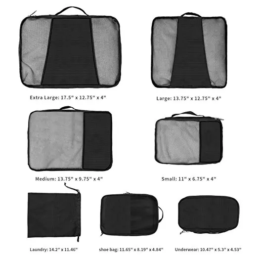 Custom Logo Travel Suitcase Storage Bag 8pcs Organizers Packing Cubes ...