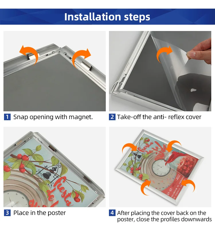 A3 A4 Movie Posters Snap Frame Light Box Aluminum Snap Clip Frame ...