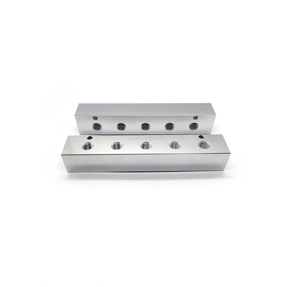 High Precision CNC Machining Metal Parts  Custom Anodized Aluminum 6061  Blocks  with Threaded Holes