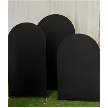 Chiara Arched Backdrop Stand Cover 3PC Black Polyester Elastic Circle Birthday Party Baby Shower