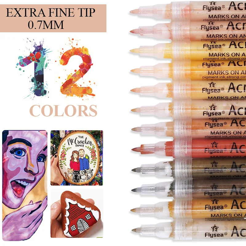 Stylos à Peinture BESTDI Marqueurs Acryliques Permanents 12