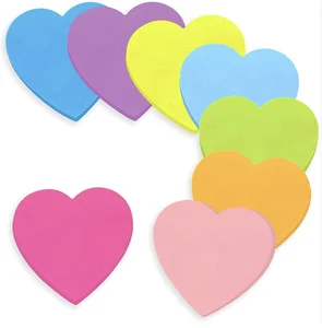 S3315 Heart Memo Pad Cute Style Colorful Sticky Notes Paper Sticky Note Pad Custom logo