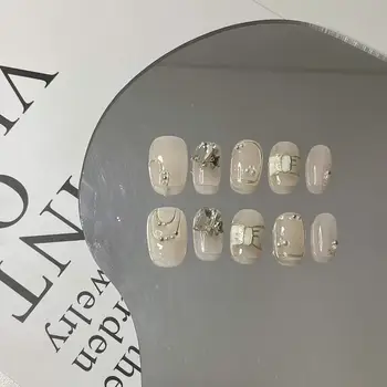 Custom Luxury Press on Nails Wholesale Artificial False  Nails High Quality French Tip Soft Gels Press on Nails