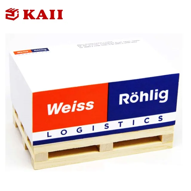 Рекламные Липкие заметки с деревянным поддоном персонализированные пользовательским логотипом бумажный куб