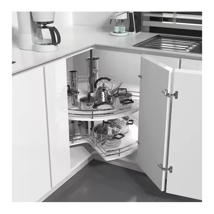 Modern Design 270 Degree Revolving Pull Out Wire Swivel Basket Kitchen Storage Corner Cabinet